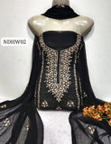 Stuff Soft Bamber Chiffon Handmade LCD Gotta Work Shirt And Dupatta 2PC Dress