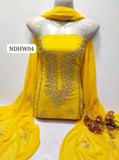 Stuff Soft Bamber Chiffon Handmade LCD Gotta Work Shirt And Dupatta 2PC Dress