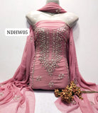 Stuff Soft Bamber Chiffon Handmade LCD Gotta Work Shirt And Dupatta 2PC Dress