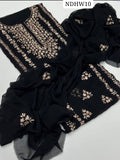 Stuff Soft Bamber Chiffon Handmade LCD Gotta Work Shirt And Dupatta 2PC Dress