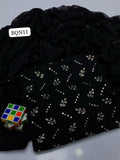 Stuff Soft Bamber Chiffon Patta Mukesh Kamani Front Heavy Work Shirt &amp; Sleves Mukesh kamdani Work And bamber Chiffon Mukesh Work DUpatta 2PC Dress