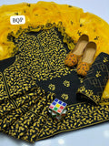 Stuff Lawn Cotton Front Full Gala Daman Embroidery Shirt And Heavy embroidery Trouser With Chifon Embroidery Dupatta 3PC Dress