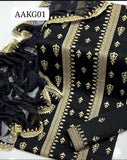 Stuff Lawn Cross Stich All Over Embroidery SHirt ANd Embroidery Trouser With Chiffon Double Border Embroidery Dupatta 3PC Dress