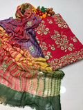 Stuff Lawn Fancy Daman Gotta All Over Shirt And Plain Trouser With Spanish Tye And Dye Embroidery Dupatta 3PC Dress