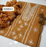 Stuff Pure Lawn 100/100 Handmade Pakka Mirror Gala Botiqe Style Neat Work Shirt And Plain Trouser With Lawn Embroidery Dupatta 3PC Dress