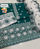 Stuff Lawn Cotton Gala Daman 3MM CutWork Embroidery Shirt And Embroidery Trouser With CHiffon Heavy CutWork Dupatta 3PC Dress