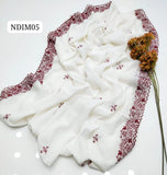 Stuff Soft Swiss Lawn Chicken Kari 2 SIde Border Embroidery Chaddar