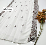 Stuff Soft Swiss Lawn Chicken Kari 2 SIde Border Embroidery Chaddar