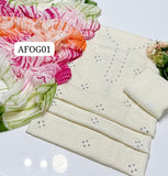 Stuff Soft Lawn shadow work Front Jaal Shirt, Embroided trouser Along With Chiffon di&amp;di duppata &nbsp;3PC Dress