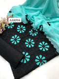 Stuff Cotton Applic Allover Work Shirt And Soft Cotton Trouser With chiffon Traditional Applic Dupatta &nbsp;3PC Dress