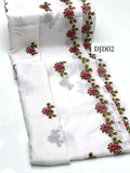 STuff Swiss Lawn Fabric Elegant And Beautiful Machine Cross Sticht Embroidery Chaddar