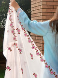 STuff Swiss Lawn Fabric Elegant And Beautiful Machine Cross Sticht Embroidery Chaddar