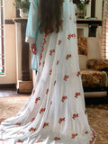 STuff Swiss Lawn Fabric Elegant And Beautiful Machine Cross Sticht Embroidery Chaddar
