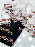 STuff Swiss Lawn Fabric Elegant And Beautiful Machine Cross Sticht Embroidery Chaddar