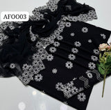 Stuff Classic Lawn Front Jaal + Gala Daman Bail Boring Work &nbsp;Shirt, Plain Trouser Along With Chiffon &nbsp;2 Side Border Cutwork Boring+Bunch Jaal Embroided &nbsp;Dupatta 3pcs Dress