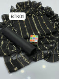 STuff SOft Crinkle Chiffon Front BAck Heavy Work Shirt Heavy Emb with Tilla Sequence Emb &amp; Pearls beats Work Dupatta And Kattan Silk Trouser 3PC Dress