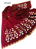 Double Palla  Lazer Cutwork Boarder   Elegant & Beautiful swiss lawn Lazer Cutwork Chaddar