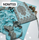 Stuff Dhanak Wool Jacquard Embroidery Shirt And Plain Trouser With Jacquard Shawl 3PC Dress