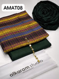 Stuff: Wool special Wool shirt and trouser Heavy indian multi colors jacquard Shawl With neckline 3PC Dress