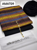 Stuff: Wool special Wool shirt and trouser Heavy indian multi colors jacquard Shawl With neckline 3PC Dress