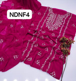 STuff Soft Bamber CHiffon Handmade LCD Gotta Embroidry Shirt And Dupatta 2PC Dress