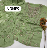 STuff Soft Bamber CHiffon Handmade LCD Gotta Embroidry Shirt And Dupatta 2PC Dress