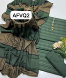 Khaddi winter stuff lining strip shirt with plan trouser along with wallwet pata style Dupatta 3PC