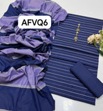 Khaddi winter stuff lining strip shirt with plan trouser along with wallwet pata style Dupatta 3PC