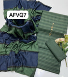 Khaddi winter stuff lining strip shirt with plan trouser along with wallwet pata style Dupatta 3PC