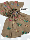 Stuff Pashmina Shawl Elegant And Beautiful Cross Stitch Machine Work Shawl