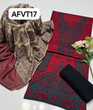 Jamawar kashmiri wool gala heavy Daman along with wool shawl with plan trouser 3pcs Dress