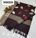 Stuff Best Quality Pure Acrylic Wool Beautiful Ladies Embroider Leaf Style Shawl