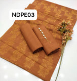 Stuff Marina wool Simple SHirt And Trouser Along WIth Wool Peach Velvet Straps Jall Style Shawl 3PC Dress