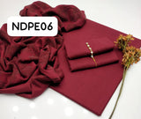 Stuff Marina wool Simple SHirt And Trouser Along WIth Wool Peach Velvet Straps Jall Style Shawl 3PC Dress