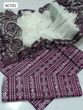 Lawn Fabric Chunri Print Shirt And Chunri Print Trouser With Four Side Palo Badder Embroidery Heavy Work Dupatta 3Pc Dress