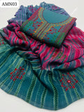 Lawn Fabric Handmade Work Shirt With Lawn Tye And Dye Dupatta And Lawn Plain Trouser 3pc Dress