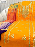 HANDMADE GOTTA WORK ON LAWN SHIRT, PLAIN TROUSER WITH EMBROIDERED TIE N DYE CHIFFON DUPPATTA 3PC Suit