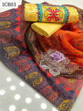 _Lawn Self Printet With Embroidery Gala Shirt And Plain Trouser With Digital Print Monar Dupatta 3Pc Dress