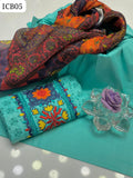 _Lawn Self Printet With Embroidery Gala Shirt And Plain Trouser With Digital Print Monar Dupatta 3Pc Dress